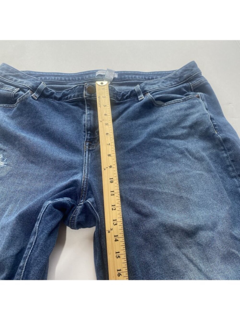 Lane Bryant Women Designed In NYC Size 20 Stretch Jeans With Patches Distressed - Picture 5 of 10